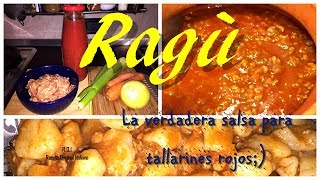 RagúReceta Original ItalianaSalsa para Tallarines RojosÑoquis al RgúSalsa de carne y tomate [upl. by Anivle]