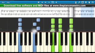 Big Yellow Taxi Paved Paradise  Joni Mitchell  piano lesson with Synthesia [upl. by Eniloj859]