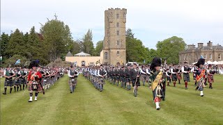 Scotland the Brave by Massed Pipes and Drums on the march during 2022 Gordon Castle Highland Games [upl. by Tolland]