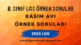 LGS 2025  Kasım Ayı Örnek Soruları [upl. by Ahseina]