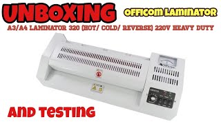 Unboxing and Testing Officom A3A4 Laminator Hot Cold Reverse 220 heavy duty [upl. by Esidnak]