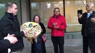 Kwakiutl Song outside Vancouver Court house [upl. by Xyno960]