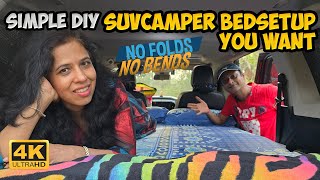 🏕️Most SIMPLE DIY Camper Van BED SETUP 🚙 Scorpio N Camper  क्या 🚗 में घर जैसा बेड सेटअप होता है [upl. by Suelo]