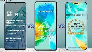 Redmi Note 14 🆚 Samsung Galaxy M55s 🆚 Honor 200 Lite 5G ⚡Full Comparison [upl. by Remus]