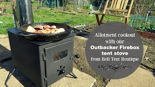 Allotment cookout with our Outbacker Firebox tent stove [upl. by Kask939]