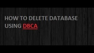 HOW TO DELETE DATABASE USING DBCA [upl. by Hawger]