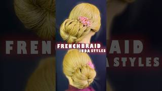 Easy Bridal Hairstyle For Long Hair Messy Bun Updo With Braids [upl. by Nonnahc]