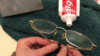 removing SCRATCHES from your glasses using toothpaste [upl. by Theodosia209]