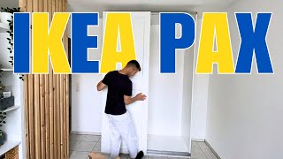 IKEA PAX WARDROBE ASSEMBLING  Part 2   Sliding Doors Assembly [upl. by Christiano]