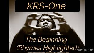 KRSOne  The Beginning Rhymes Highlighted [upl. by Otes]