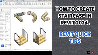 How to Create Staircase in Revit 2024  REVIT TUTORIAL [upl. by Ardnak]