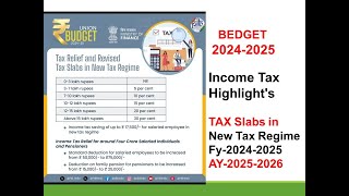 Budget 2024  Income Tax Highlights  Tax Relief and Revised Tax Slabs In New Tax Regime Telugu [upl. by Sumer415]