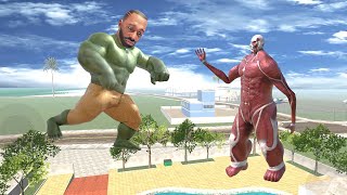 Franklin become hulk to fight giant titans in Indian bike driving 3d [upl. by Refenej]