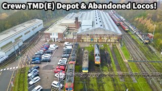 Aerial Views of Crewe TMDE Depot  Too Many ABANDONED LOCOS AGAIN Inc Stobart Rail livery [upl. by Quinby]