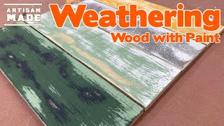 How to Weather Wood With Paint  DIY Distressed Wood  Making Wood Look Old [upl. by Airamesor888]