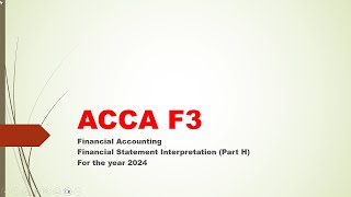 ACCA F3 Financial Statement Interpretation Ratios [upl. by Monti]