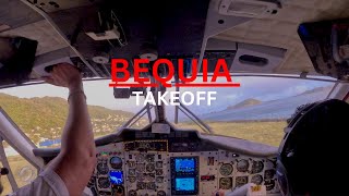 COCKPIT VIEW TAKEOFF  TWIN OTTER DHC6  BEQUIA  TVSB [upl. by Ttirrem427]