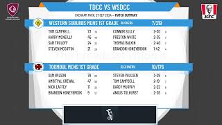 Toombul Mens 1st Grade v Western Suburbs Mens 1st Grade [upl. by Nylegna]