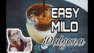 HOW TO MAKE DALGONA MILO  KAHIT WALANG WHIPPED CREAM AT HAND MIXER [upl. by Willett]