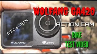 WOLFANG GA420 DUAL SCREEN ACTION CAM  BIKE TEST VIDEO [upl. by Finah]