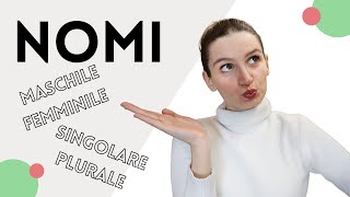 I NOMI maschile femminile singolare plurale  NOMI VARIABILI in italiano with Subs [upl. by Kemeny223]