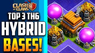 TOP 3 Town Hall 6 Hybrid Bases Top 3 Th6 Hybrid Bases  BEST Th6 Defence Layouts  Clash of Clans [upl. by Katlaps283]