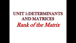 TRBRRB JE JEE TANCET GATE Unit 1 Matrix Rank of matrix in Tamil [upl. by Ladew749]