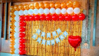 DIY Stunning Golden White and Red Balloon Decoration TutorialParty Decor Ideas birthdayballoon [upl. by Ivatts]