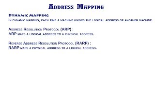 ADDRESS MAPPING [upl. by Illyes]