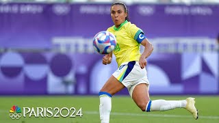 Marta leads Brazil to 10 win in close contest against Nigeria  Paris Olympics  NBC Sports [upl. by Gussi]