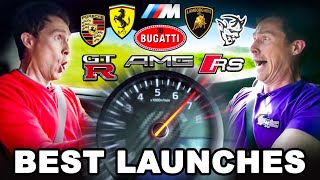 Bugatti Chiron v Rimac Nevera v Aventador SVJ  the best carwow LAUNCHES [upl. by Anahpets]