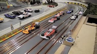 Tournament Slot Car RACING at Northline Raceway multiple racescars  From Jimmys Video Vault 2013 [upl. by Goldi]