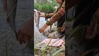 How to make grilled fish on wood Cooking in nature [upl. by Darleen]