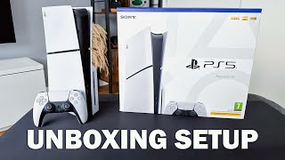 NEW PS5 Slim Unboxing  Setup Review  EVERYTHING YOU NEED TO KNOW [upl. by Nylaehs]