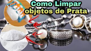 Como Limpar prata com bicarbonato  Como Limpar prata com pasta de dente [upl. by Hadeehuat]