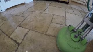 Travertine stone amp grout cleaning [upl. by Anigar978]