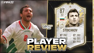 BEST ICON STRIKER UNDER 300K 🎯 87 Base Icon Stoichkov Player Review  FIFA 22 Ultimate Team [upl. by Anilem]