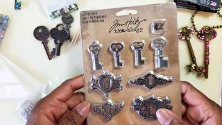 Jewelry Making Key bling necklace with Vintage style keys Part 1 Nov 2018 [upl. by Florrie]