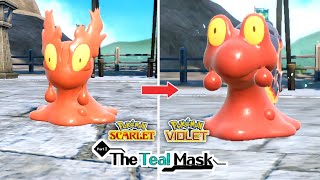 Slugma Evolution Animation In Pokemon Scarlet amp Violet DLC  The Teal Mask [upl. by Eidnim220]