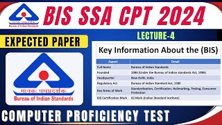 BIS SSA CPT SKILL TEST 2024  EXPECTED PAPER  LECTURE4 [upl. by Jermain]