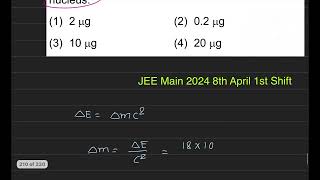 Binding energy of a certain nucleus is 18 x 108 Jhow much is the difference between total mass of [upl. by Bunting]