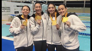 ِAfrican GamesAccra 2023 Women Swimming 400x100m Free Relay New Record GR amp NR for Egyptian Team [upl. by Arretnahs690]