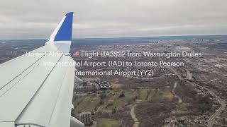 United Airlines 🇺🇸 Flights from Washington Dulles Intl Airport to Toronto Pearson Intl Airport [upl. by Eelrac483]