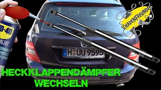 HeckklappendämpferGasdruckdämpfer wechseln Mercedes Benz CKlasse W204 320CDI Schadenfreunde [upl. by Peony]