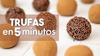 TRUFAS de CHOCOLATE con 2 INGREDIENTES 🍫  en 5 minutos [upl. by Thar609]