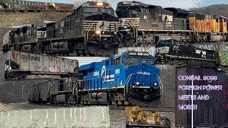 CONRAIL 8098 FRESH PAINT MEETS FOREIGN POWER AND MORE… [upl. by Garik]