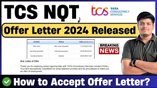 🔥TCS Offer Letter Released  Breaking News  How to Accept TCS Offer Letter  TCS NQT Offer Letter [upl. by Chrotoem]