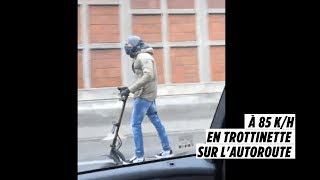 Rouler en trottinette électrique à 85kmh cest possiblemais interdit [upl. by Arehs401]