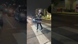 Drag queen crosses the street in DANGEROUS heels 😳 [upl. by Adnolrehs]