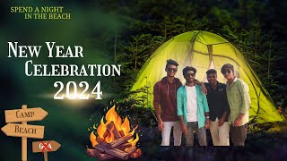 NEW YEAR CELEBRATION 2024 TravelingBoyOfficial YouTube camping beach trending viral telugu [upl. by Eittah]